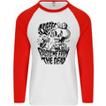 Coffee Raises Me from the Dead Skull Mens L/S Baseball T-Shirt