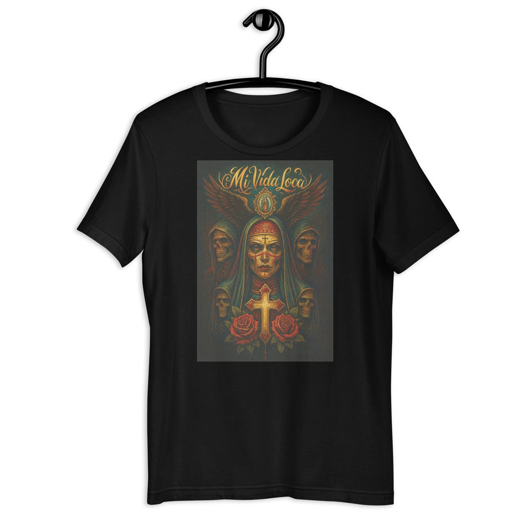 Mi Vida Loca Santa Muerte T-Shirt Chicano Gothic Skull Graphic Tee