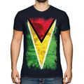 Guyana Grunge Flagge Herren T-Shirt Guyane Fußball Guyana Geschenk