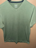 Rhone Element Men Shirt L Green V Neck Short Sleeve Stretch Casual Pima Cotton