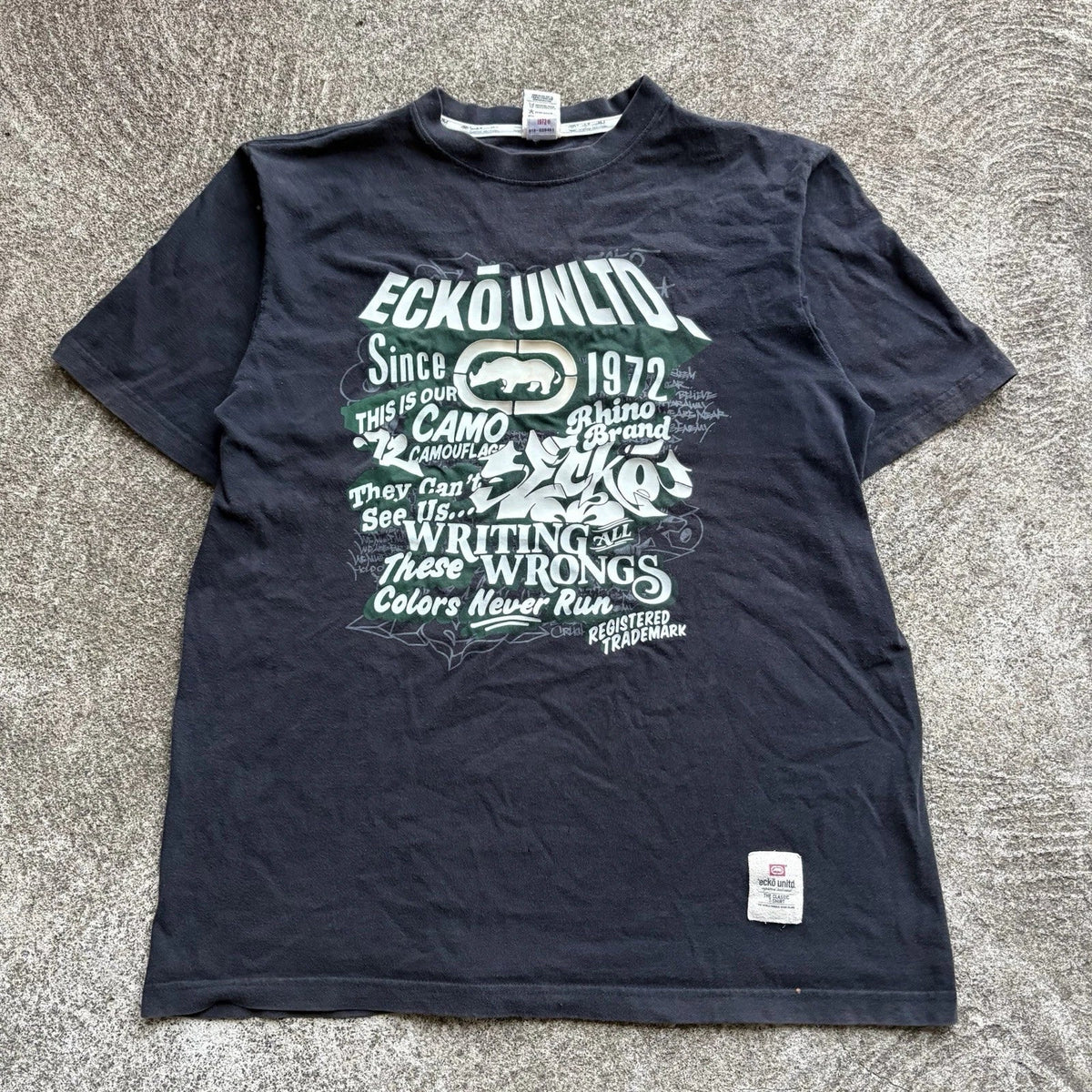 Y2K Ecko Unltd. Black T Shirt Grafitti Logo Mens M Skate Grunge