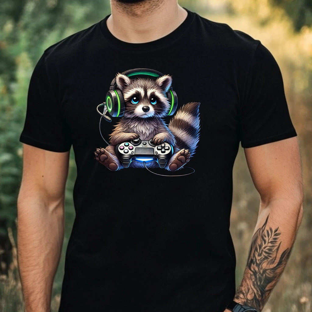 Mens Gamer Animal Print Cotton T-Shirt Size XS to 5XL