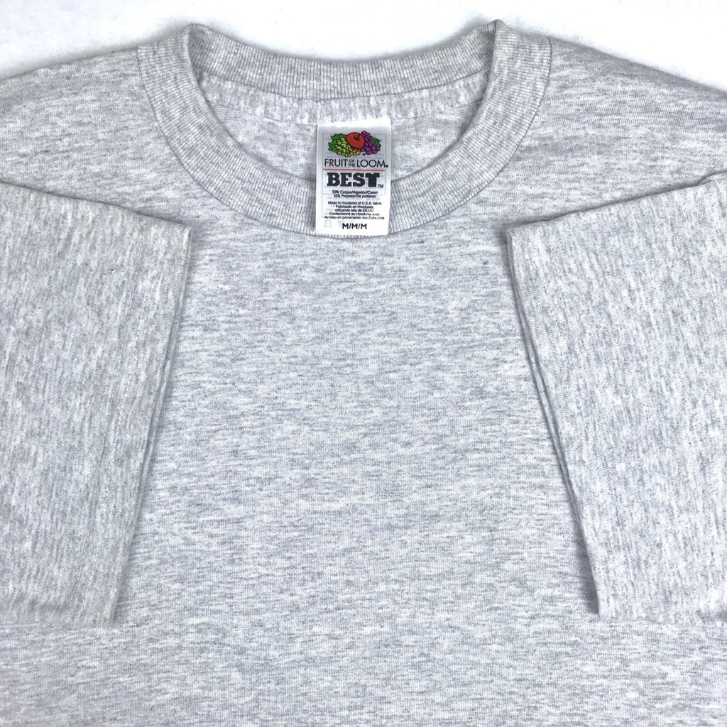 NOS vintage 90s BLANK GRAY T-Shirt MEDIUM fruit of the loom soft thin beach surf
