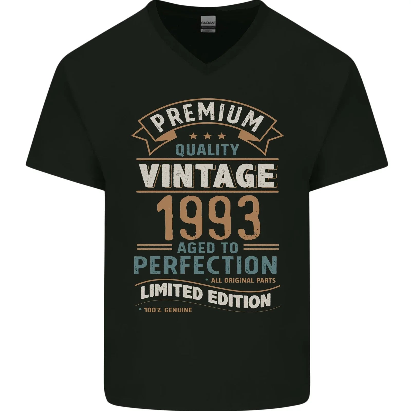 Premium Vintage 33rd Birthday 1993 Mens V-Neck Cotton T-Shirt