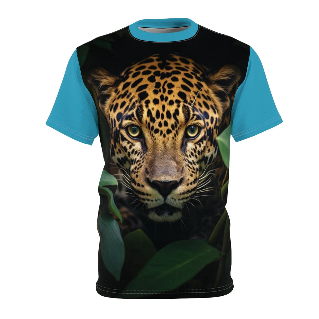 Unisex Leopard Print Trendy Animal Print Shirt, I Love Hunza, Torquois Color