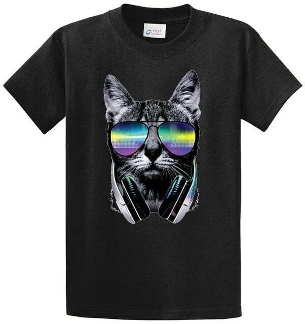 DJ CAT Cotton Printed Tee Shirt Regular and Big and Tall Sizes