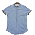 Zara Men's Light Blue Slim Fit Cotton Grandad Button-Up Shirt Size S Excellent