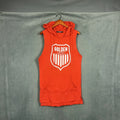 Golden Aesthetics Top Mens Medium Red Hooded Sleeveless "UNDERRATED"