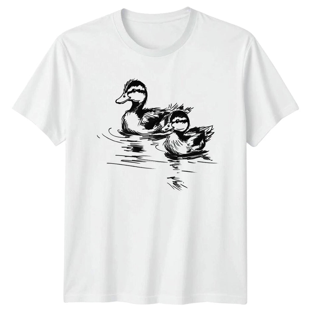 Duck And Duckling Animals Ducks Sketch Art Mens T-Shirt Womens Tee