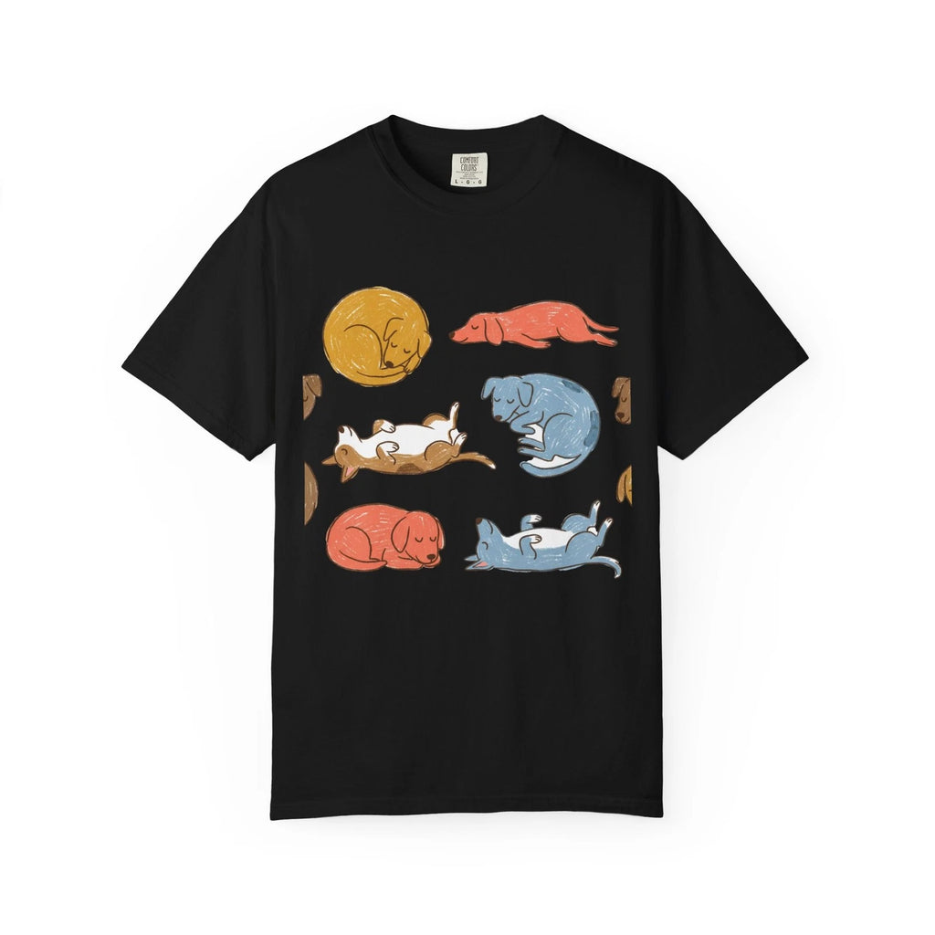 Sleeping Dogs Poses Comfort Colors T-shirt Dog Lover Gift