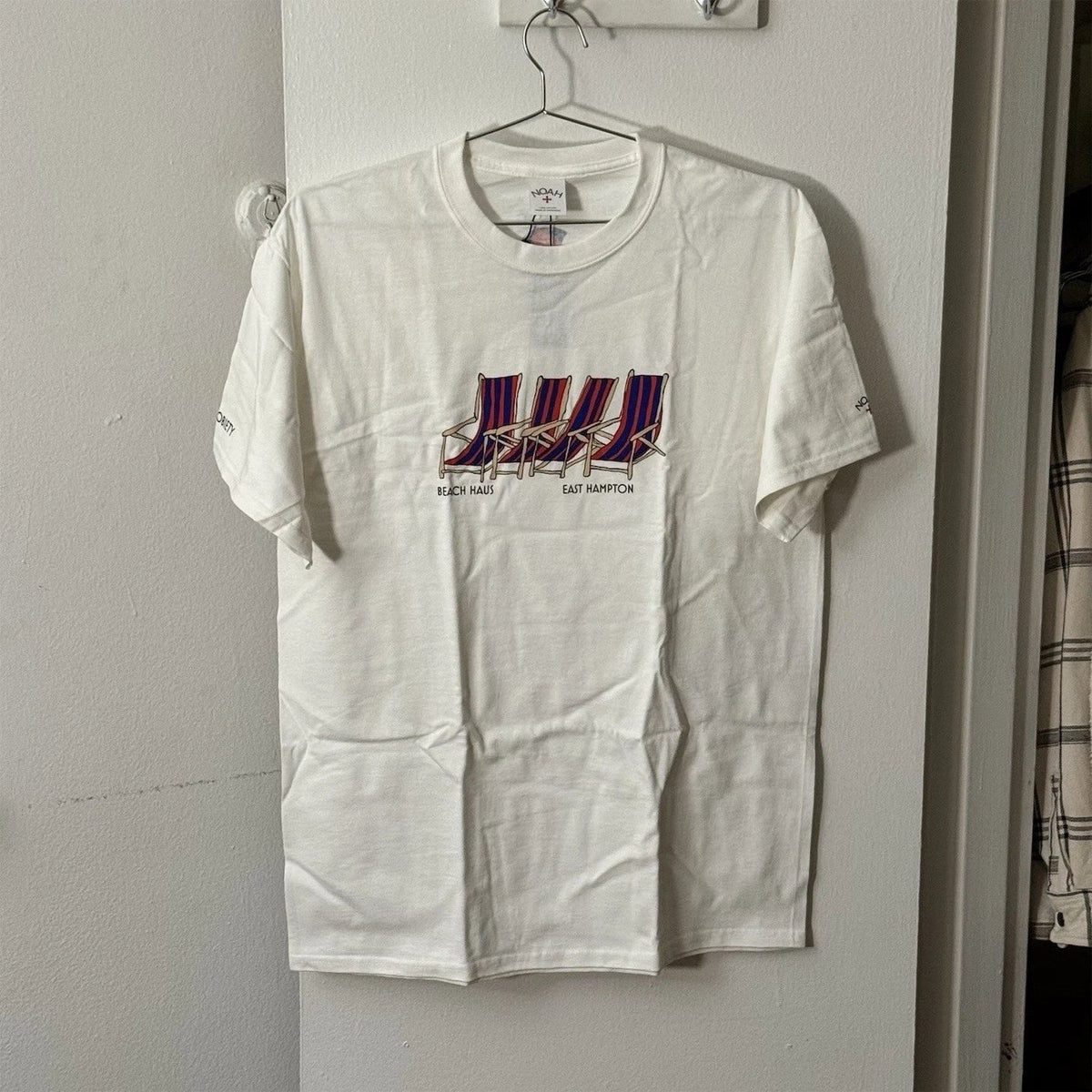 NOAH x Highsnobiety Beach Haus Chair Tee White Graphic Men's T-Shirt XL