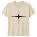 Minimalist Black Abstract Four Point T-Shirt Star Graphic Abstract Birthday Gift