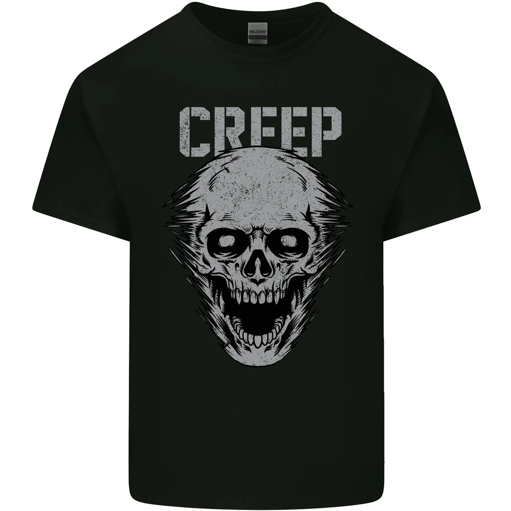 Creep Human Skull Gothic Rock Music Metal Mens Cotton T-Shirt Tee Top