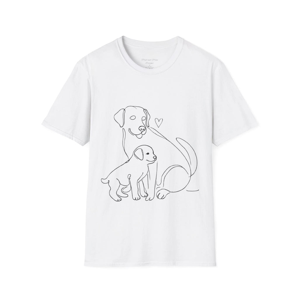 Minimalist Labrador and Pup T-Shirt - Unisex Softstyle T-Shirt