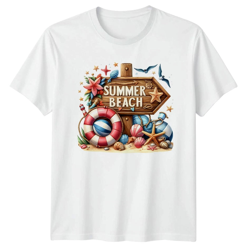 Summer Beach Nautical Seaside Mens T-Shirt Womens Tee Graphic Unisex Top