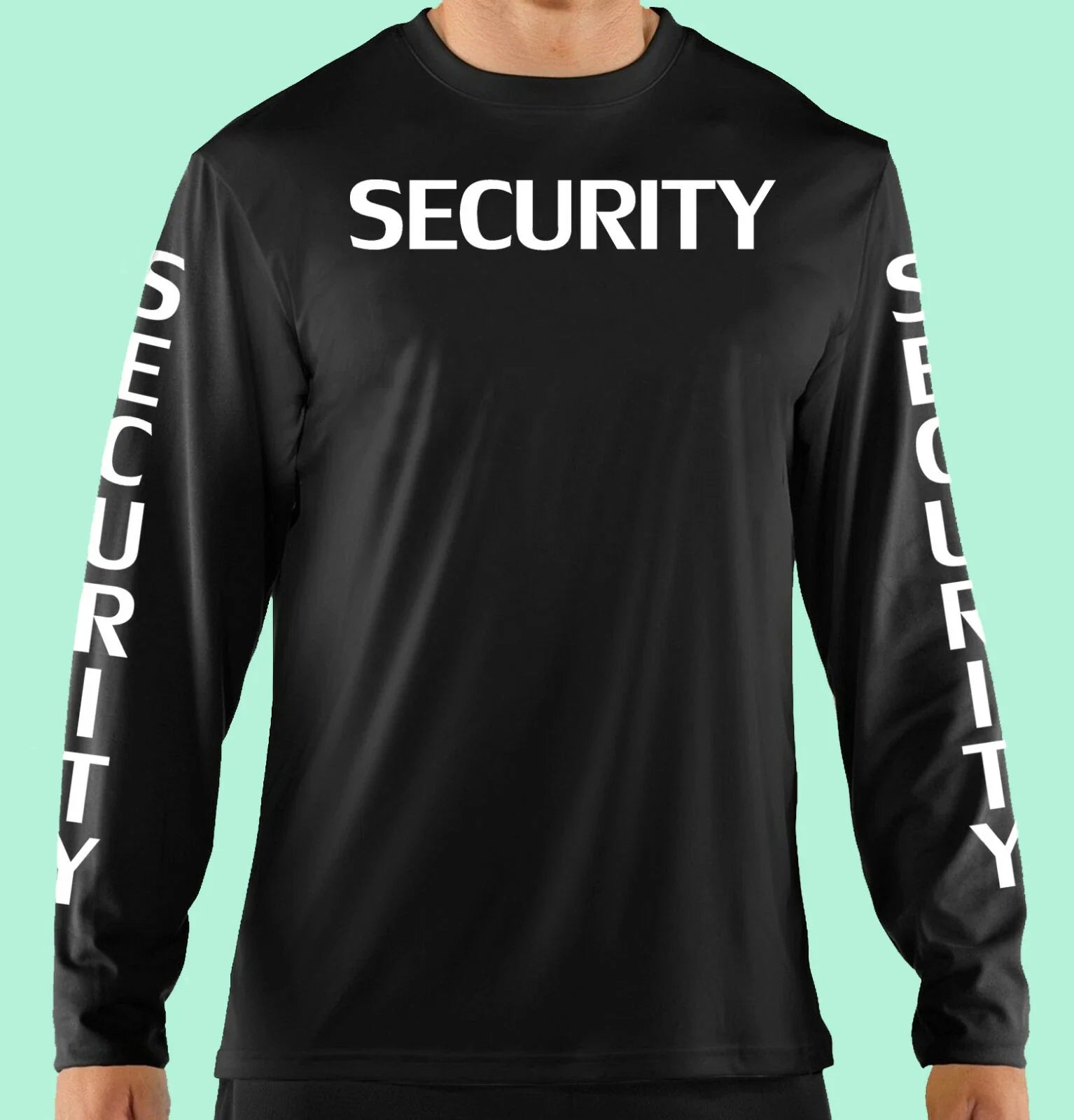 T-Shirt, Long Sleeve, Business Professional, Security, Sleeve Print, Cotton
