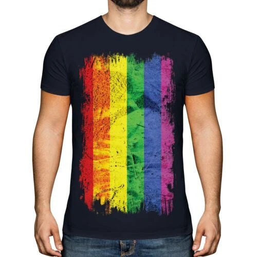 Gay Pride Grunge Flag T-Shirt Rainbow LGBT Clothing Gift