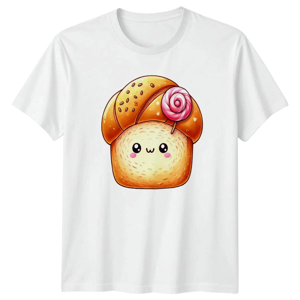 Cute Kawaii Bread Lollipop Design T-Shirt Kawaii Food Baking Lover Birthday Gift