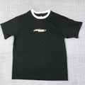 Welcome Skateboards Shirt Mens Large Black Ringer Logo Skate Tee 100% Cotton