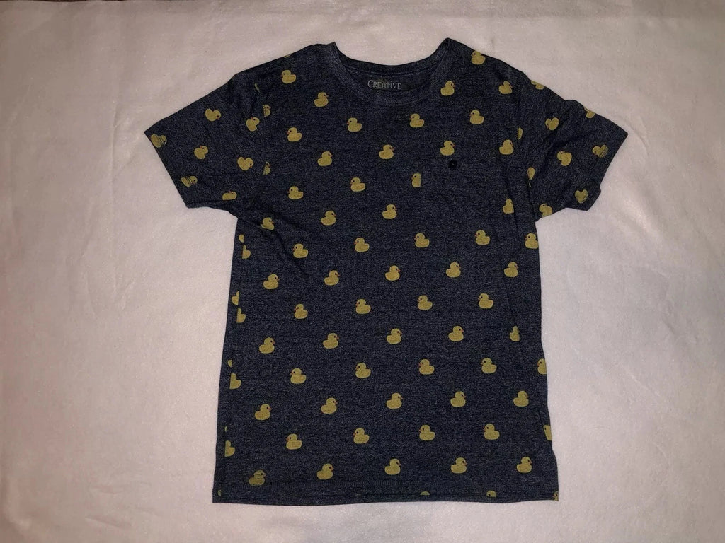 Creative Destrustion Men’s Duck Pattern Tshirt Dark Blue Sz Medium