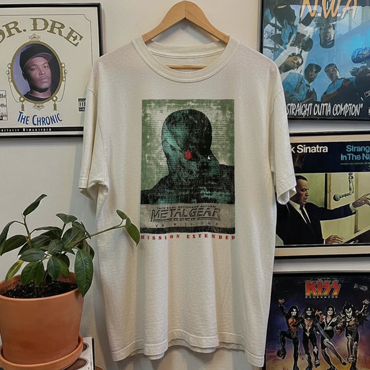 90s Metal Gear Solid Aged White T-Shirt M