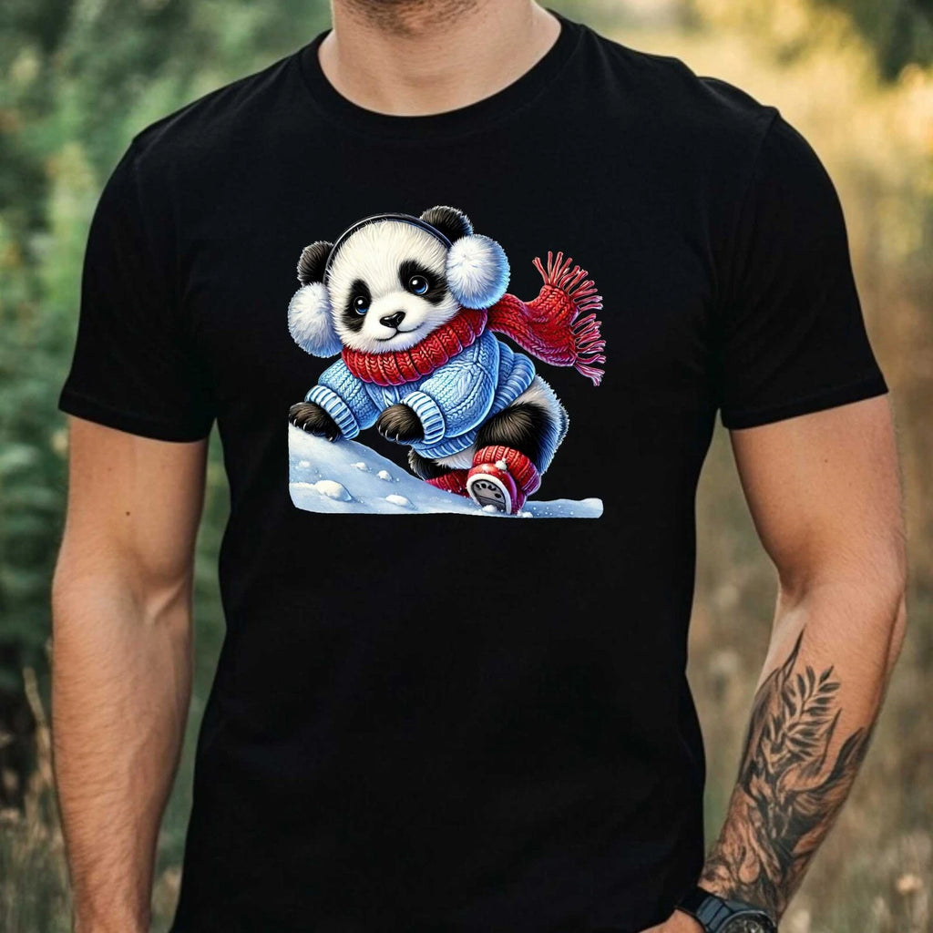 Mens Snow Climbing Animal Print Cotton T-Shirt Size XS to 5XL