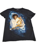 Bob Ross Galaxy Space Graphic T Shirt Size Small Black Painter Artist Nature Tee