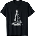 Sailor Boating Anchor - Simple Line Drawing Sailboat Sailing Gift Unisex T-Shirt