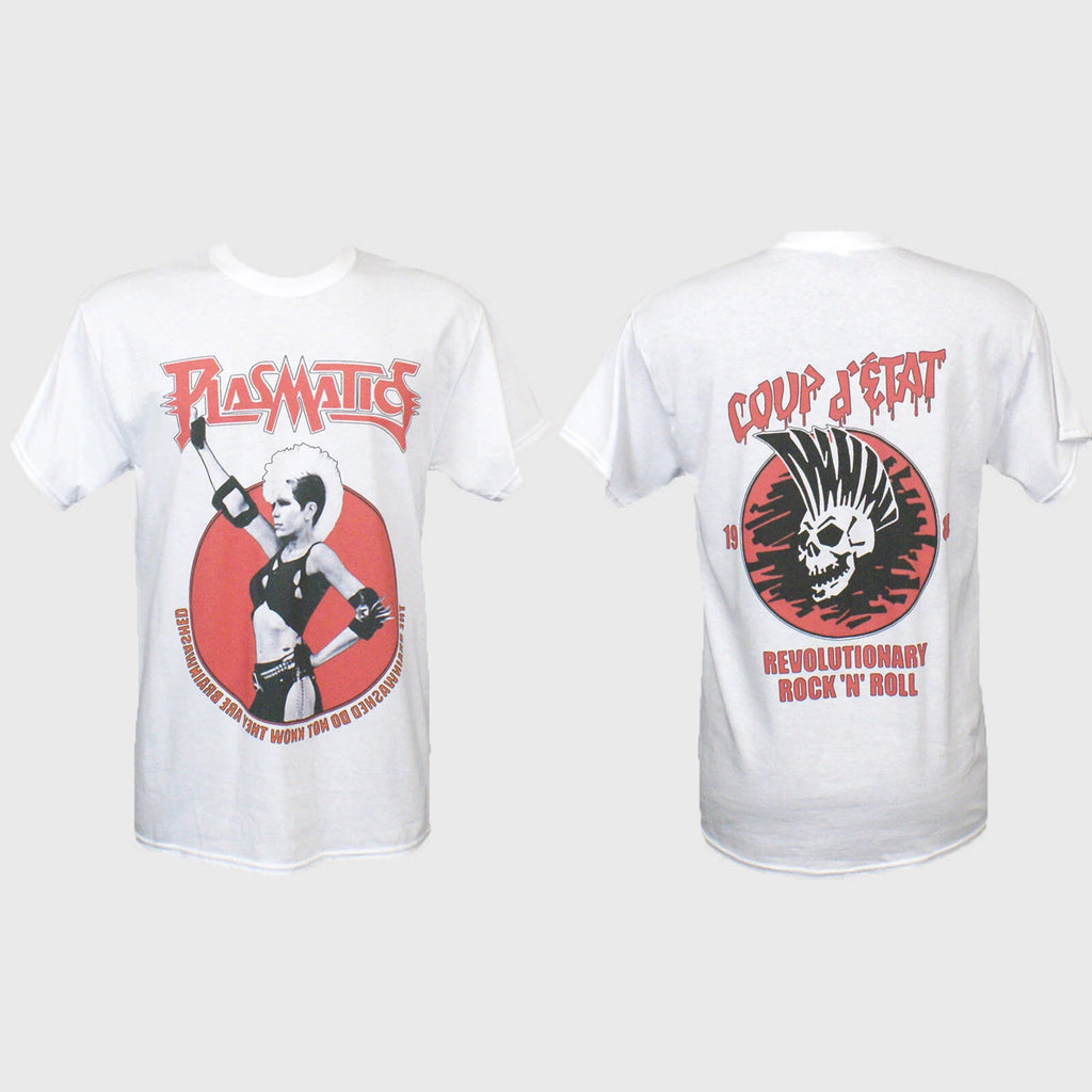 Plasmatics Metal Punk Rock Short Sleeve White Unisex T-shirt Double Sided S-3XL