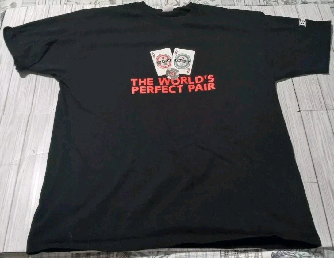 Vintage Y2K Beck's Beer Promo Front Graphic Print Black T-Shirt  Size XL