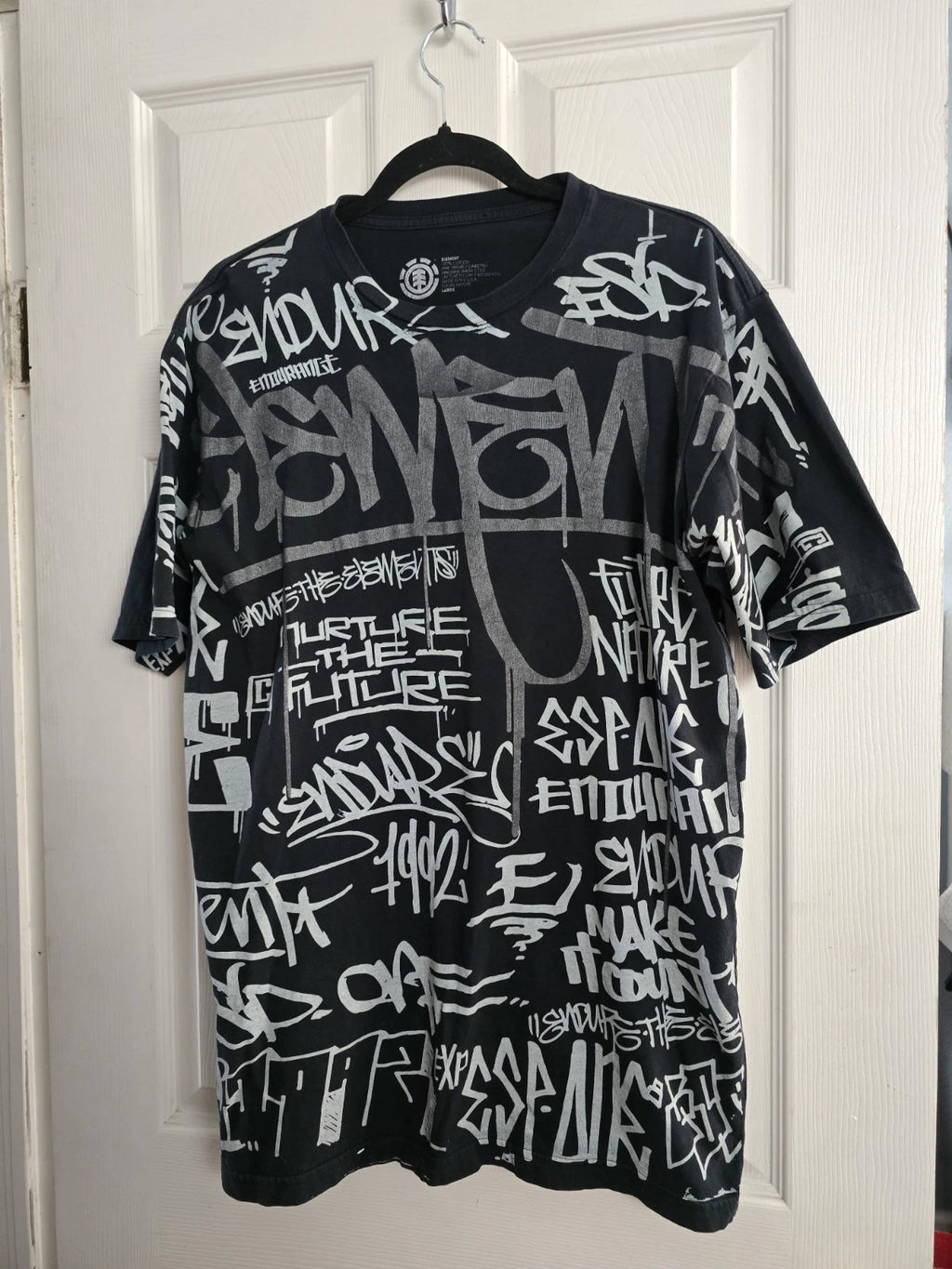 Vintage Element Graffiti Style T-Shirt Mens L