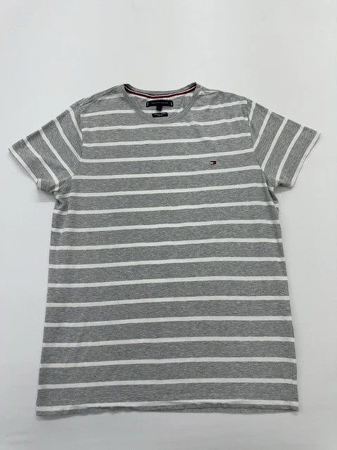 Tommy Hilfiger Men's Gray Slim Fit T-Shirt Size L Striped