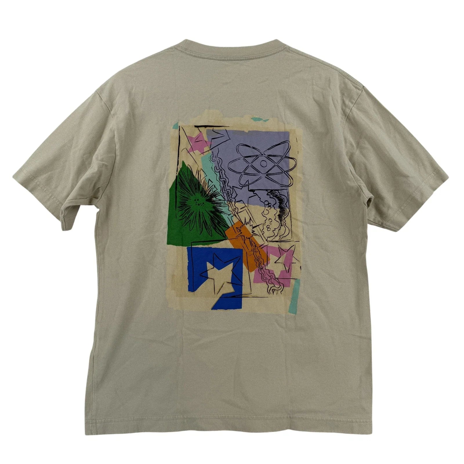 Uniqlo UT Andy Warhol Shirt Mens XS Beige Stars C.1984 Art Graphic Tee T-Shirt