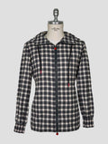 NEW KITON WHITE GRAY COTTON SHIRT UMBI EU 52 - US 42 - L KME68