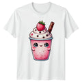 Kawaii Strawberry Milkshake Sweet Drink T-Shirt Cute Dessert Food Gift