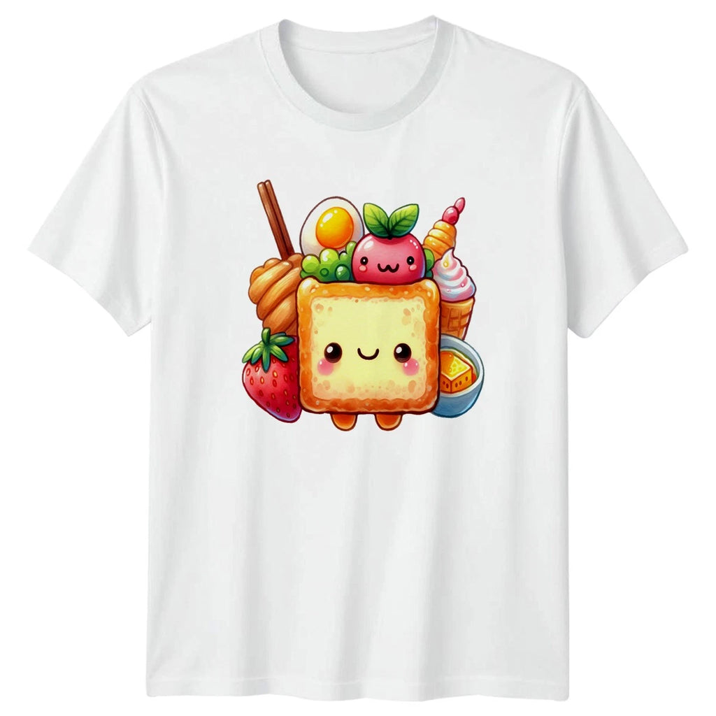 Cute Kawaii Happy Food Character T-Shirt Kawaii Food Food Birthday Gift