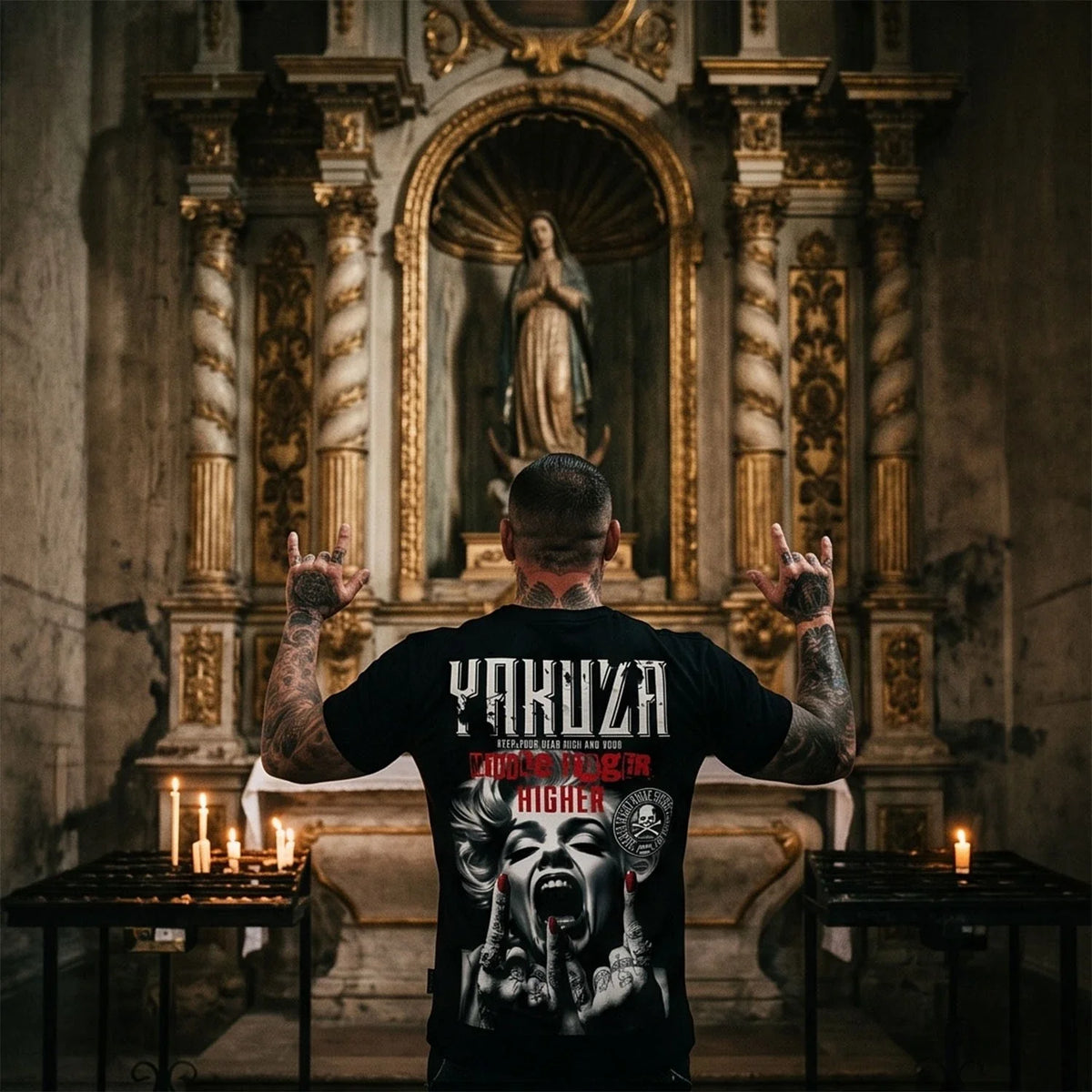 New Yakuza Men's Middle Regular T-Shirt - Black