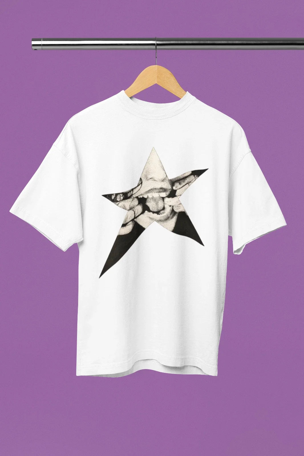 Bold Star Graphic Tee - Edgy Art Meets Style