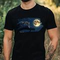 Mens Leopard Full Moon Print Cotton T-Shirt Size XS to 5XL