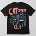 Cute Catt Coffee Club T-Shirt Funny Cute Kitten Graphic Tee
