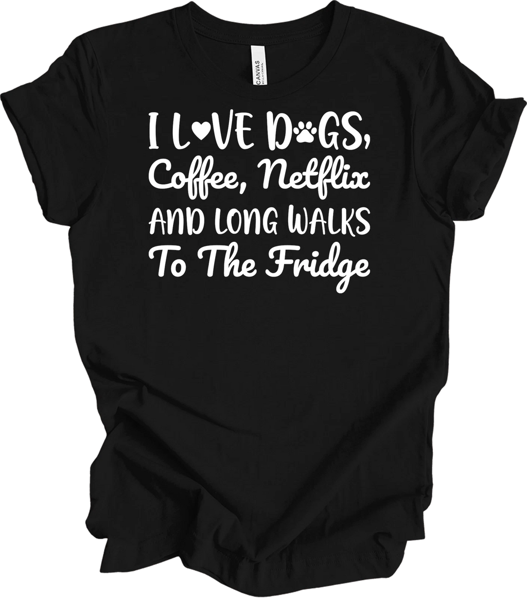 Coffee and Dogs T Shirt Funny Dog Lover Gift Minimalist Graphic Tee Unisex