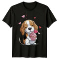 Beagle Puppy Cupcake Hearts Men�s T-Shirt Women�s Tee Graphic Unisex Top