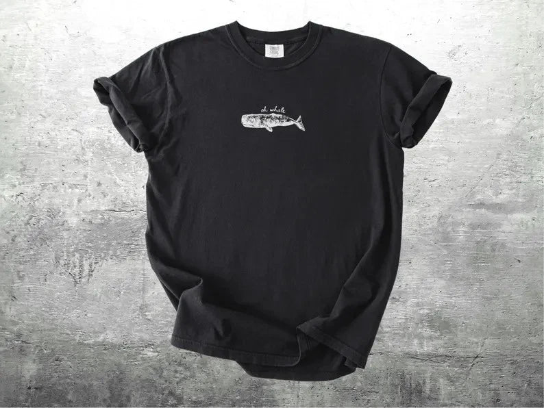 Minimalist Beach Shirt, Funny Whale Tee, Summer Aesthetic