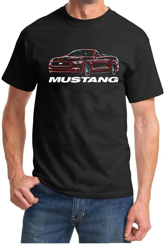 2015-18 Ford Mustang GT 5.0 Convertible Neon Design Tshirt NEW FREE SHIP