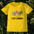 I Eat Cement Meme T-Shirt – Absurd Cat Graphic Tee for Weirdcore Aesthetic