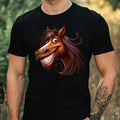 Mens Quirky Funny Horse Print Cotton T-Shirt Size XS to 5XL