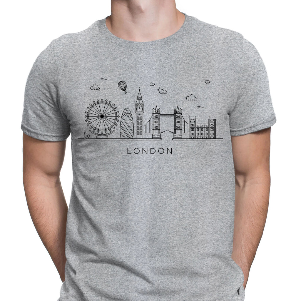 London Skyline England UK Tower Souvenir Cute Gift Mens T-Shirts Tee Top #NED