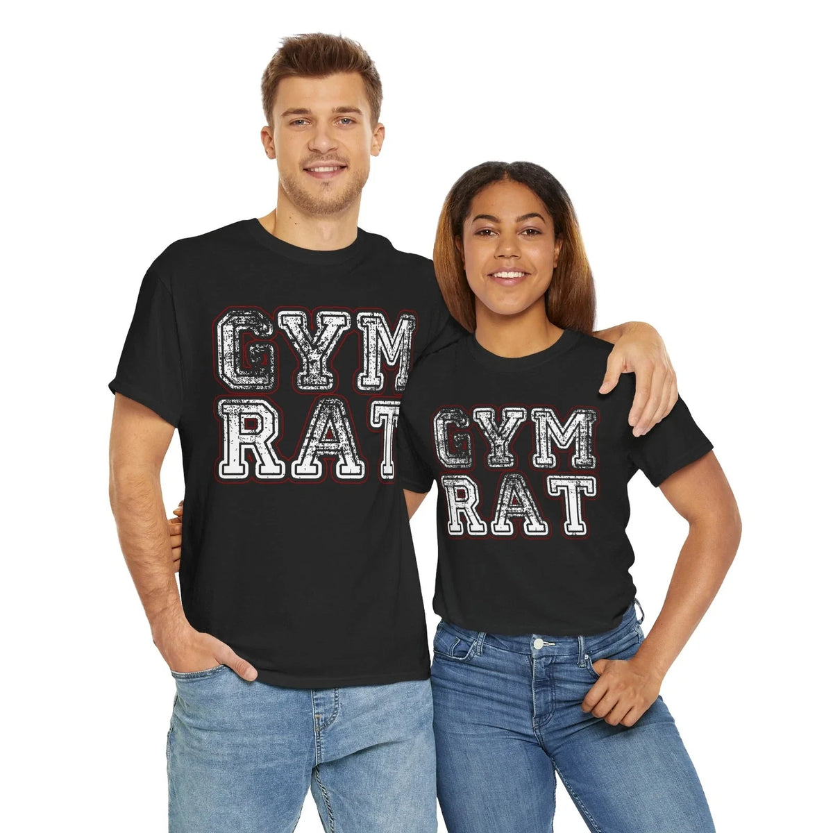 GYM RAT TRENDY FITNESS GRAPHIC T SHIRT Unisex Heavy Cotton Tee