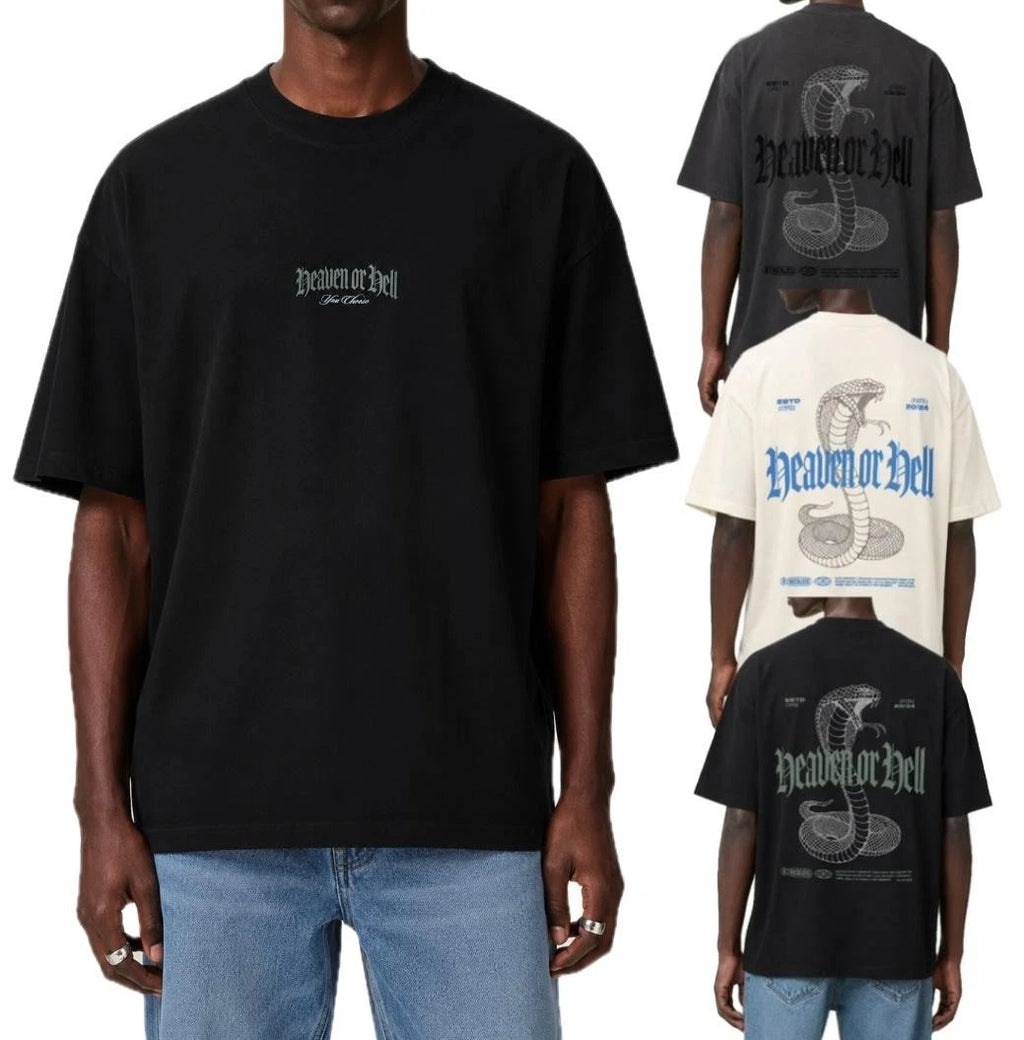 Men's T-shirt Oversized Back Graphic Printed Short Sleeve Tee Summer Top XS-2XL