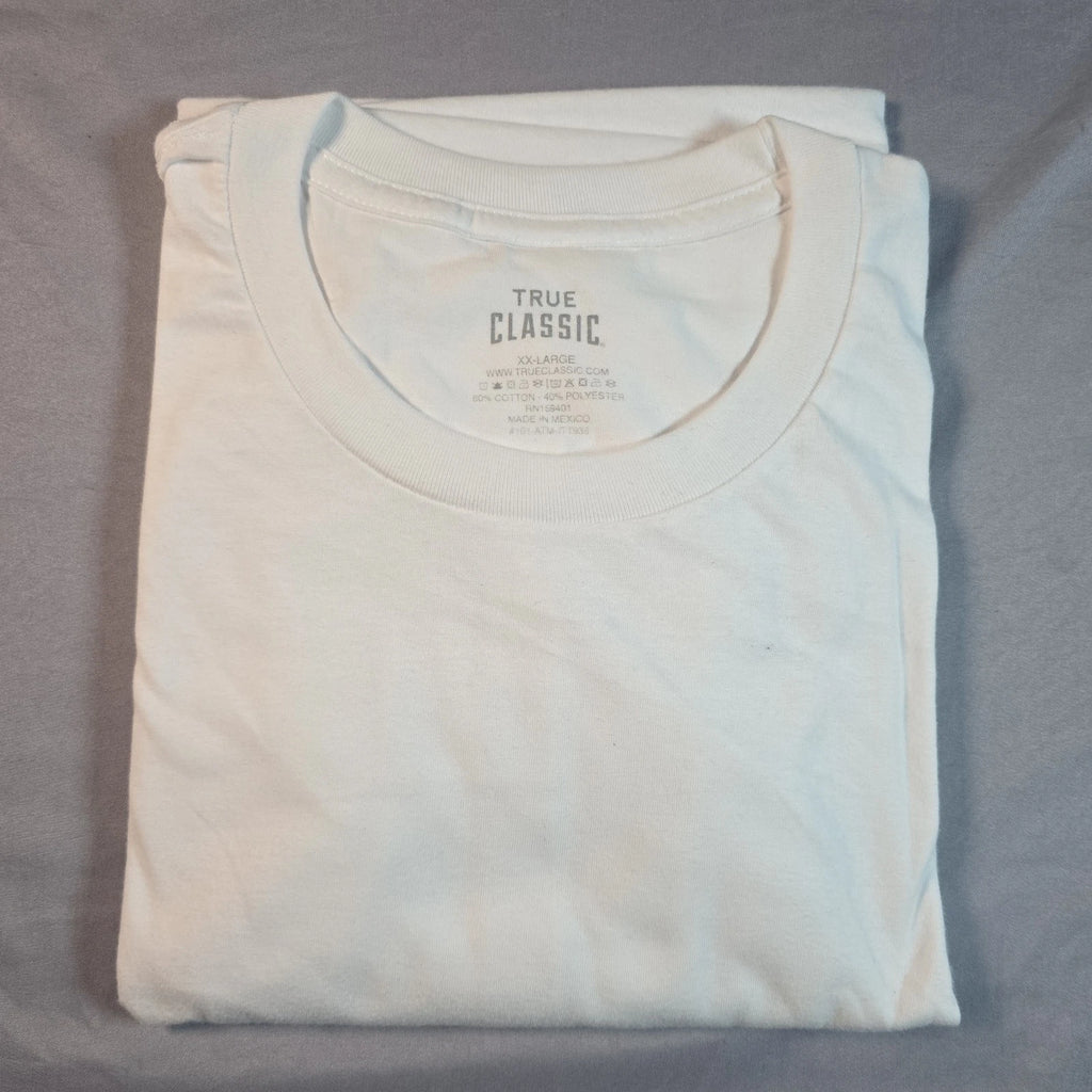 True Classic  Men's White Crew Neck Tee T Shirt  2X XXL